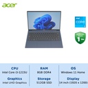 ACER Aspire Lite AL1-14M-3BID (Core i3-1215U, 8GB, 512GB SSD, Win 11 Home)