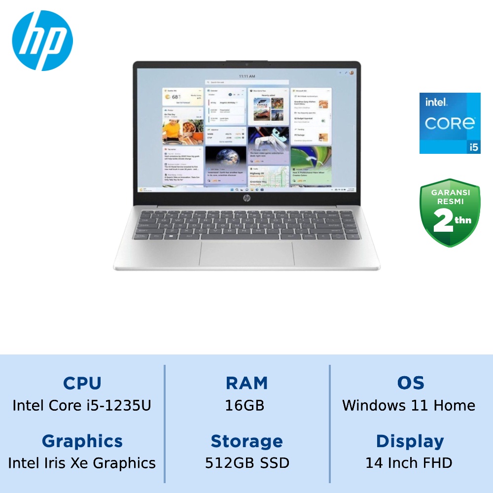 HP Laptop 14s-dq5156TU (Core i5-1235U, 16GB, 512GB SSD, Win 11 Home)